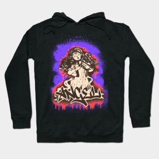 Angel with violin music instrument graffiti Hoodie